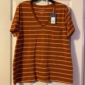 Burnt Orange V-neck Tee